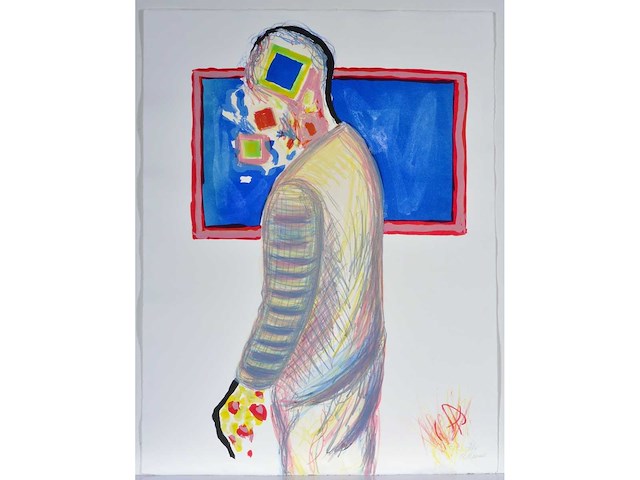 Roger raveel - een mens - litho - afbeelding 2 van  8