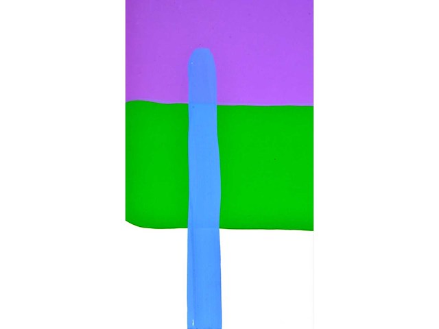 Roger raveel - even in de achteruitkijkspiegel kijken - met de hand bijgewerkte kleurenzeefdruk - afbeelding 3 van  5