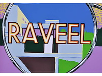 Roger raveel - even in de achteruitkijkspiegel kijken - met de hand bijgewerkte kleurenzeefdruk - afbeelding 4 van  5