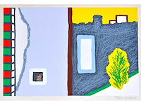 Roger raveel - geluidloze tuin - kleurenzeefdruk met spiegel - afbeelding 1 van  8