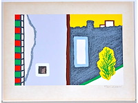 Roger raveel - geluidloze tuin - kleurenzeefdruk met spiegel - afbeelding 2 van  8