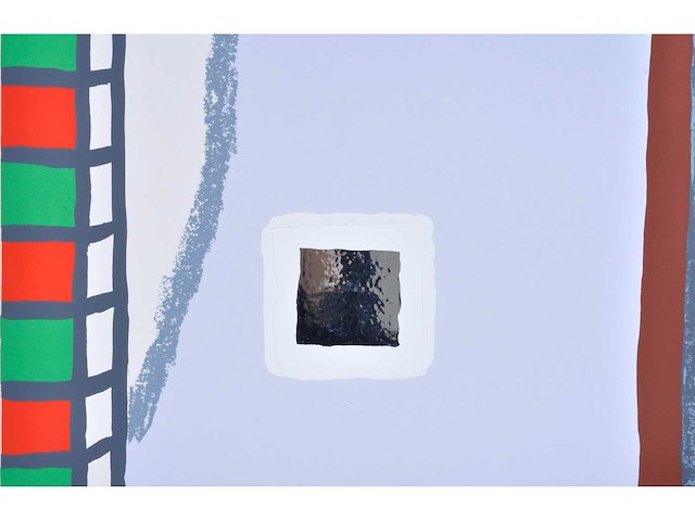 Roger raveel - geluidloze tuin - kleurenzeefdruk met spiegel - afbeelding 4 van  8