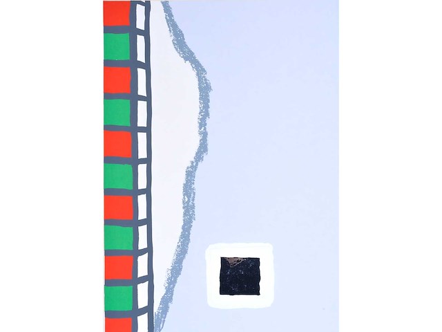 Roger raveel - geluidloze tuin - kleurenzeefdruk met spiegel - afbeelding 5 van  8