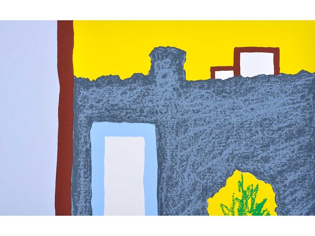 Roger raveel - geluidloze tuin - kleurenzeefdruk met spiegel - afbeelding 6 van  8