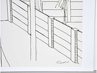 Roger raveel - grafisch panorama met doel - offset - afbeelding 2 van  2