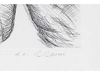 Roger raveel - hand en sigaret - ets - ingelijst - afbeelding 3 van  5