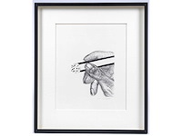 Roger raveel - hand en sigaret - ets - afbeelding 1 van  5
