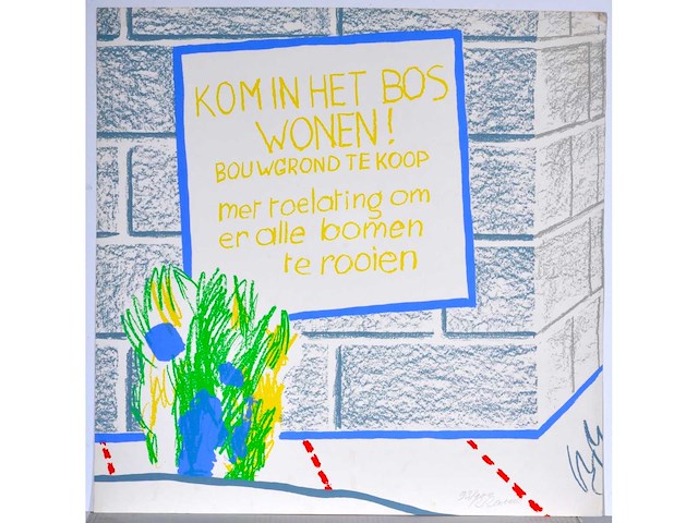 Roger raveel - kom in het bos wonen - litho - afbeelding 2 van  8