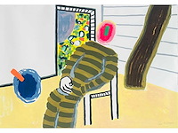 Roger raveel - man op stoel - kleurenlithografie