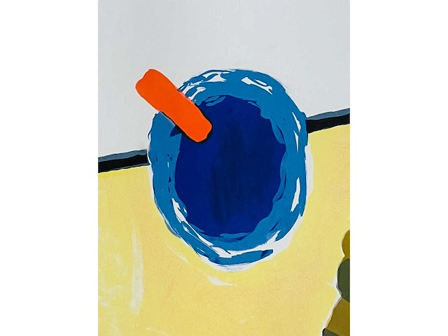 Roger raveel - man op stoel - kleurenlithografie - afbeelding 5 van  10