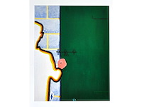 Roger raveel - man voor deur met grendel - offset - afbeelding 2 van  3