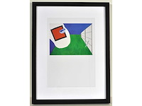 Roger raveel - muur en grasveld - offset - afbeelding 1 van  3