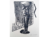 Roger raveel - naakt (i) - houtsnede - afbeelding 1 van  3