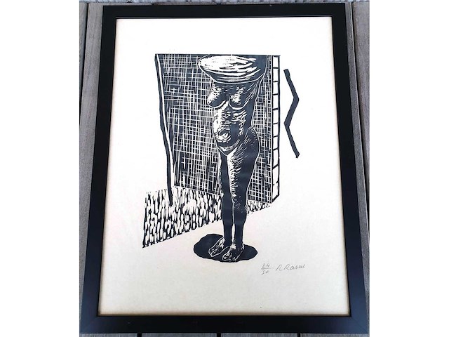 Roger raveel - naakt (i) - houtsnede - afbeelding 3 van  3