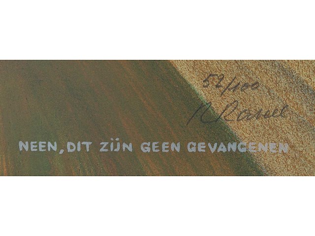 Roger raveel - neen, dit zijn geen gevangenen - litho - afbeelding 4 van  4