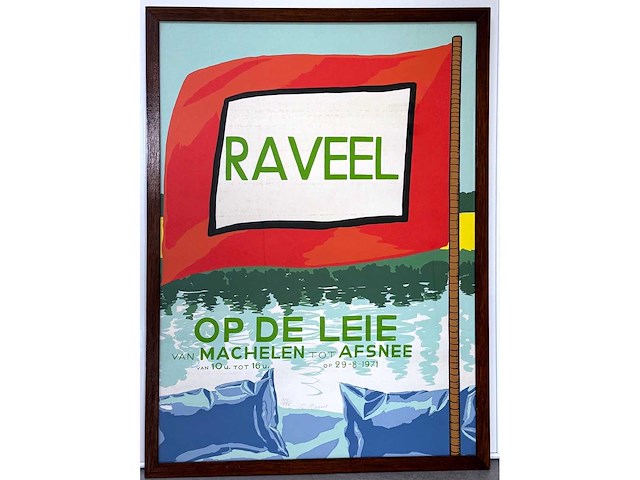 Roger raveel - raveel op de leie - zeefdruk - 1971 - afbeelding 1 van  5