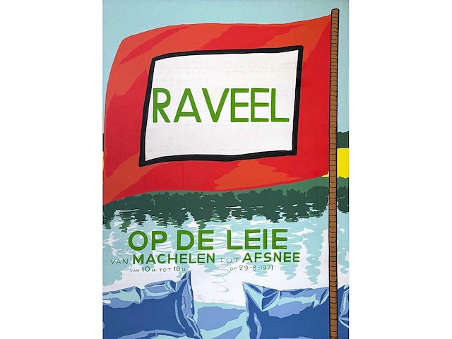 Roger raveel - raveel op de leie - zeefdruk - 1971 - afbeelding 2 van  5
