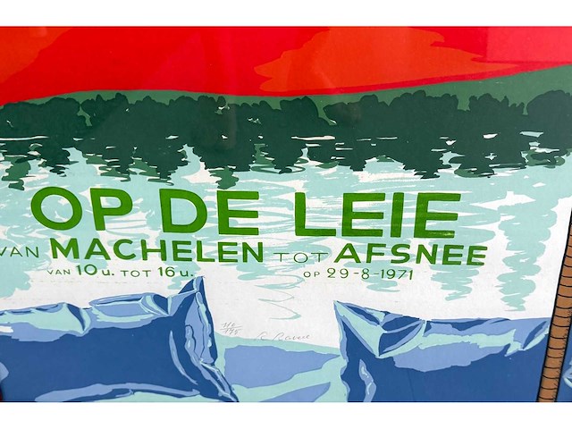 Roger raveel - raveel op de leie - zeefdruk - 1971 - afbeelding 5 van  5