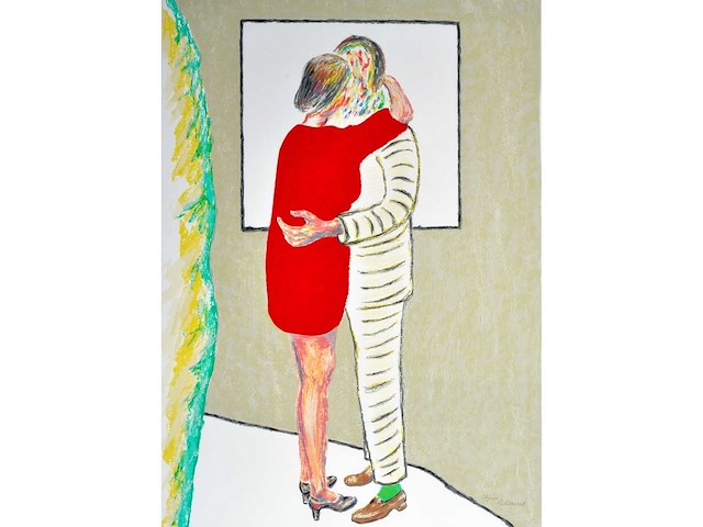 Roger raveel - rood van liefde - kleurenzeefdruk - afbeelding 1 van  1