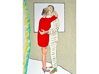 Roger raveel - rood van liefde - kleurenzeefdruk - afbeelding 1 van  1