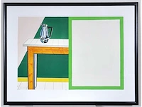 Roger raveel - tafel met koffiekan - litho