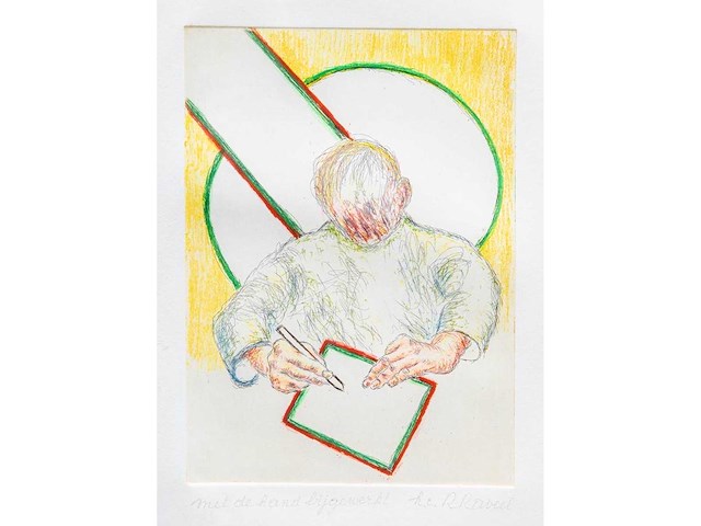 Roger raveel - tegenover het vlak - handingekleurde ets - afbeelding 1 van  1