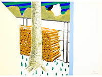 Roger raveel - wat in een stamblijft zwijgen - kleurenzeefdruk - gesigneerd