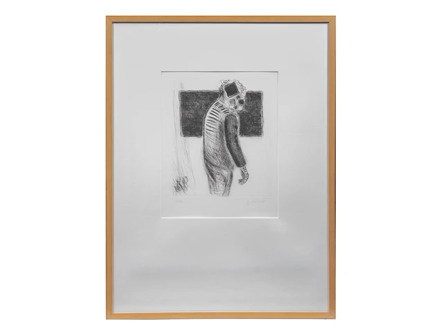 Roger raveel (1921-2013), 'een mens', 1987, etching, n° 4/30 32.5 x 27.5 cm. (12.80 x 10.83 in.), frame: 82.5 x 62.5 cm. (32.47 x 24.60 in.) - afbeelding 2 van  6