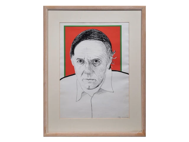 Roger raveel (1921-2013), self-portrait, lithograph, n° 199/200 74 x 54 cm. (29.12 x 21.26 in.), frame: 94 x 74 cm. (37.00 x 29.12 in.) - afbeelding 2 van  5