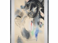 Roger somville (1923-2014), self-portrait, mixed media on paper 106 x 70 cm. (41.72 x 27.55 in.), frame: 126 x 90 cm. (49.60 x 35.42 in.) - afbeelding 2 van  5