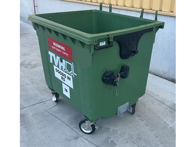 Rolcontainer 1100l zonder deksel - afbeelding 2 van  6