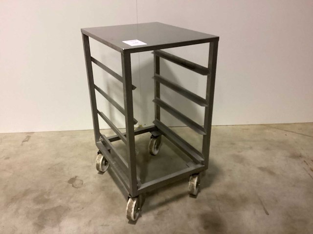 Rolkar laag - en 600x400 op wielen - rvs werktafel - afbeelding 1 van  4