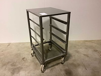 Rolkar laag - en 600x400 op wielen - rvs werktafel - afbeelding 1 van  4