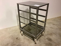 Rolkar laag - en 600x400 op wielen - rvs werktafel - afbeelding 2 van  4