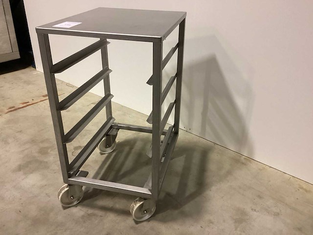 Rolkar laag - en 600x400 op wielen - rvs werktafel - afbeelding 3 van  4