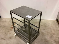 Rolkar laag - en 600x400 op wielen - rvs werktafel - afbeelding 1 van  3