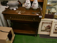 Rolwagentje met lade in hout - afbeelding 1 van  1