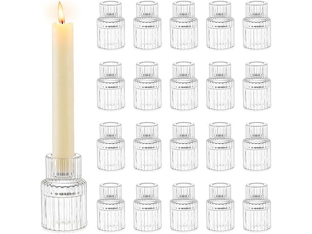 Romadedi glazen kandelaar (20) - afbeelding 1 van  3