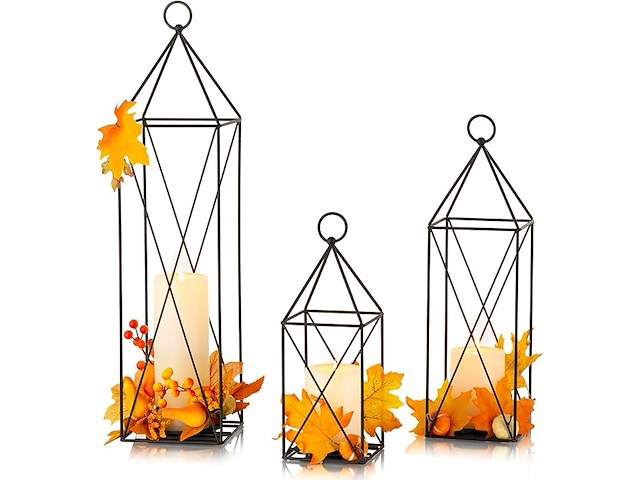 Romadedi kaars lantaarn (set van 3) goudkleurig - afbeelding 1 van  2