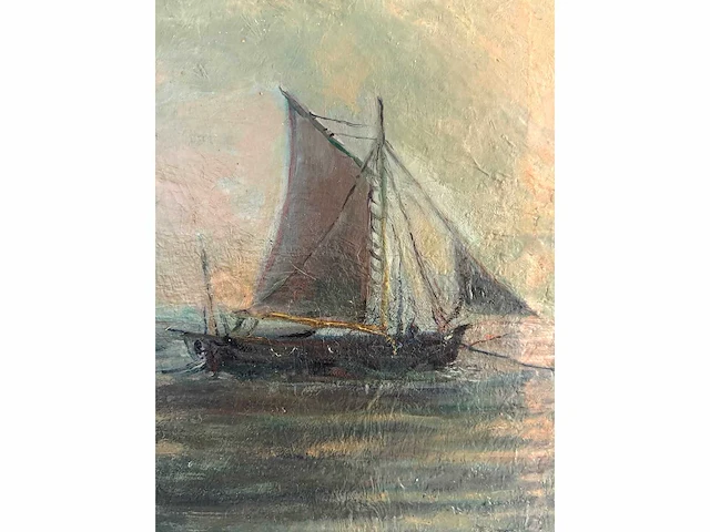 Romain steppe - marine met zeilboten - olie op doek - afbeelding 5 van  9