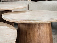 Romano ronde keramische travertijn salontafel set/3 - afbeelding 3 van  5