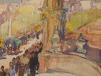 Roméo dumoulin (1883-1944), 'le pont de tolide à madrid', watercolour and pencil on paper 28 x 42 cm. (11.01 x 16.53 in.), frame: 49 x 63 cm. (19.28 x 24.80 in.) - afbeelding 5 van  5