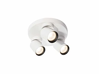 Rond gu10 opbouwspot armatuur triple cilinder zand wit en zwart draaibaar(12x) - afbeelding 3 van  8