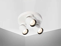 Rond gu10 opbouwspot armatuur triple cilinder zand wit en zwart draaibaar(6x) - afbeelding 3 van  8