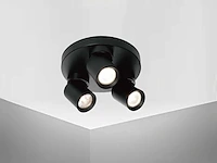 Rond gu10 opbouwspot armatuur triple cilinder zand zwart draaibaar(12x) - afbeelding 6 van  8