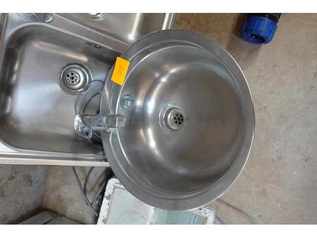 Ronde afwasbak inox diameter 48,5 cm - afbeelding 1 van  2