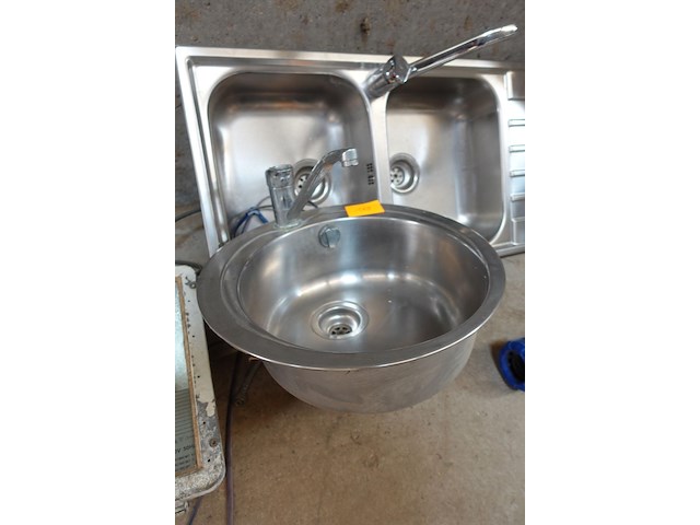 Ronde afwasbak inox diameter 48,5 cm - afbeelding 2 van  2