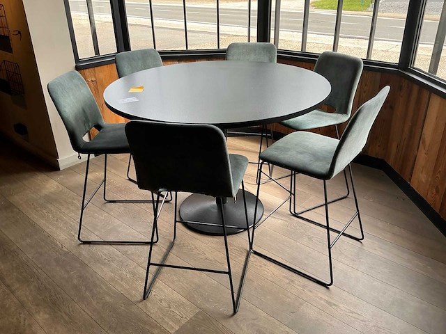 Ronde bartafel met 6x stoel - afbeelding 1 van  8