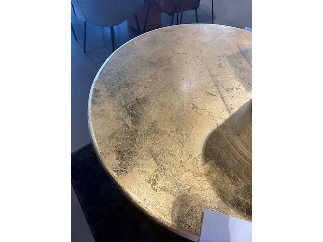 Ronde bijzettafel met gouden blad - afbeelding 2 van  3