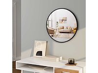 Ronde en moderne wandspiegel met een diameter van 60 cm - zwart - afbeelding 3 van  6